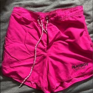 Hot pink swim trunks